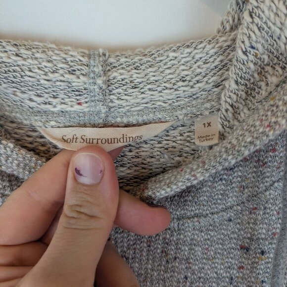 Soft Surroundings Lazy Day Lounger Dress in Soft Gray, Sz 1X - Picture 2 of 6